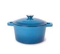 Berghoff Neo 20Cm Cast Iron Round Stockpot With Lid, 2.8L, Blue, Induction Compatible, Oven Safe, Superior Heat Retention