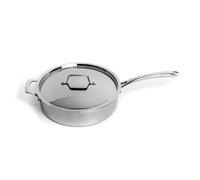 Berghoff Professional Tri-ply 18/10 Stainless Steel Sauté Pan 11" 4.6 Qt. Safe Grip Handle Matching Lid Induction Cooktop Measurement Markings Inside Fast & Even Heat Oven Safe