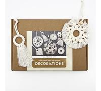 Bergin & Bath Macramé kit - Christmas Decorations. Learn How to Make a Set of Eight Snowflake and Angel Ornaments with This Craft kit for Adults and Teens. A Stocking Filler idea.