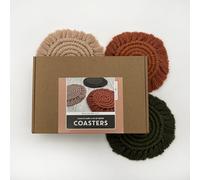 Bergin & Bath Macramé Kit Coasters. Learn to Make Three placemats in Sand, Terracotta and Avocado. Art Craft Kit for Adults and Teens. Creative Gift idea.