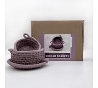 Bergin & Bath Macrame Kit, Coiled Baskets - Mauve - Learn to Make a Trio of Stylish Baskets - Gift for her, for Mum - Craft kit for Adults and Teens