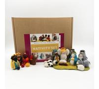Bergin & Bath Needle Felting Bumper Kit - Nativity Craft Set for Adults and Teens, Gift, Planet-Friendly Wool