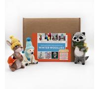 Bergin & Bath Needle Felting Bumper Kit - Winter Woollies. A Premium Adult Craft kit. Learn to Make a Polar Bear, a Bunny and a Raccoon and Accessories.