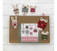 Bergin & Bath Needle Felting Kit, Cosy Critters. Make Festive Decorations of Cuddly Creatures Using a Simple Flat Felting Technique. Craft kit for Adults and Teens.