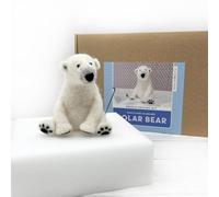 Bergin & Bath Needle Felting Kit, Polar Bear. Eco Friendly Craft kit for Adults and Teens. Learn How to Felt Wool. DIY Felting Supplies and Instructions for Beginners. (with Felting Mat)