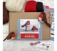 Bergin & Bath Needle Felting Kit - Robins. Christmas Craft kit for Adults and Teens. Stocking Filler idea. Craft Gifts for Bird l and Christmas Lovers