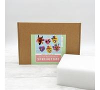 Bergin & Bath Needle Felting Kit - Springtime, Learn to Make a Set of Decorations for Easter. Craft kit for Adults (with Felting Mat)