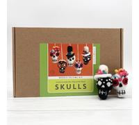 Bergin & Bath Needle Felting kit - Sugar Skulls. Learn to Make Five Halloween Decorations from Natural Wool Fibres.
