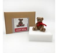 Bergin & Bath Needle Felting Kit, Teddy. Make a Sweet Little Teddy Bear with This Craft kit for Adults and Teens. Planet Friendly Wool. (with Felting Mat)