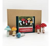 Bergin & Bath Needle Felting Kit, Toadstools - Adult Art Craft Kit for Beginners - Planet Friendly Wools