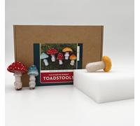 Bergin & Bath Needle Felting Kit, Toadstools - Adult Art Craft Kit for Beginners - Planet Friendly Wools (with Felting Mat)