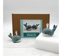 Bergin & Bath Needle Felting Kit, Whales. Make a Pair of Sweet Felted Whales with This Planet Friendly Craft kit for Adults and Teens. A Creative Gift for Someone Crafty. (with Felting Mat)