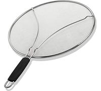 Bergkoch Grease Splatter Screen for Frying Pan 15" - Stops 99% of Hot Oil Splash - Protects Skin from Burns - Iron Skillet Lid Keeps Kitchen Clean - Stainless Steel (15 inch)
