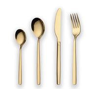 Berglander 24-Piece Titanium Stainless Steel Cutlery Set, Flatware Set for 6, Shiny Gold