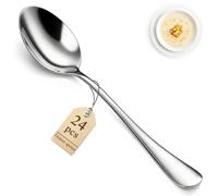 Berglander Dinner Spoons Set 24pcs, 18.7cm Food Grade Stainless Steel Silverware Soup Spoon Tablespoon for Home, Kitchen or Restaurant Mirror Polished, Dishwasher Safe