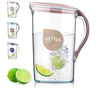 Berglander Fridge Door Water Pitcher With Lid Perfect for Making Tea, Juice And Cold Drink, 71 OZ Water Jug Made of Clear PET, Clear Fiber Glass Carafe BPA free
