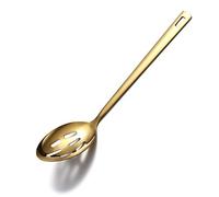 Berglander Gold Cooking Spoon, Stainless Steel Slotted Spoon Titanium Gold Plating, Basting Spoon, Spoon For Cooking, Kitchen Serving Spoon, Dishwasher Safe, Easy to Clean