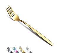Berglander Gold Dinner Forks of 4, Stainless Steel Titanium Golden Plating Fork Set, Forks And Spoons Silverware, Spoons And Forks Set