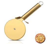 Berglander Pizza Wheel, Gold Titanium Plating Stainless Steel Pizza Cutter, Super Sharp Pizza Slicer with Titanium Gold Plating, Pastry Cutter, Easy to Clean and Stored
