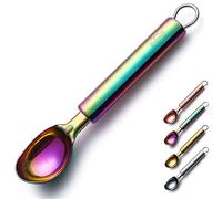 Berglander Rainbow Ice Cream Scoop, Stainless Steel Cookie Scoop Melon Baller Scooper Cones With Titanium Colorful Plating, Specialty Tools and Gadgets, Ice Cream Spoon Food Scoop Dishwasher Safe