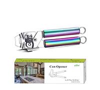 Berglander Stainless Steel Can Opener With Rainbow Titanium Plated Handle - Smooth Edge, Manual, Heavy Duty Hand Held