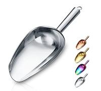 Berglander Stainless Steel Ice Scoop 6 OZ, Multipurpose Scooper for Kitchen, Bar, Party, Wedding, Pet, Animal, Dog Food, Beach Shovel (Silver)