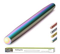 Berglander Stainless Steel Rolling Pin Matte Finish with Rainbow Titanium Plating for Baking Pizza Dough, Pie, Cookie, Essential Kitchen Utensil Gift Ideas Gor Bakers.