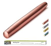 Berglander Stainless Steel Rolling Pin Matte Finish with Rose Gold Titanium Plating for Baking Pizza Dough, Pie, Cookie, Essential Kitchen Utensil Gift Ideas Gor Bakers.