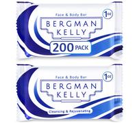 BERGMAN KELLY - Hotel Soap Bars - White Tea 1 oz 200 PK - Travel Size Luxury Bulk Amenities Bar Soap - Mini Individually Wrapped Rectangular Soap S