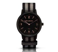 Bergmann Women's and Men's Watch COR Black Preto Grey Analogue Quartz Black Dial Black NATO Textile Strap