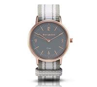 Bergmann Women's and Men's Watch COR Copper Chinza Analogue Quartz Grey Dial Grey White NATO Textile Strap