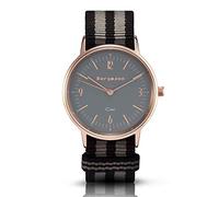 Bergmann Women's and Men's Watch COR Copper Preto Grey Analogue Quartz Grey Dial Black Grey NATO Textile Strap