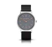Bergmann Women's and Men's Watch COR Silver Analogue Quartz Grey Dial Black 18 mm Milanese Bracelet