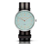 Bergmann Women's and Men's Watch COR Silver Preto Grey Analogue Quartz Blue Dial Black Grey NATO Textile Strap