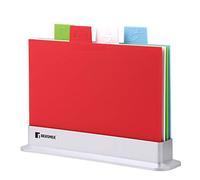 Bergner - Cutting Board Set of 5 - Plastic Colour Coding Chopping Boards for Vegetables, Meat, Poultry, and Fish - Includes 1 Storage Piece