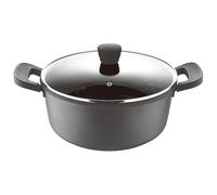 Bergner - Retro Casserole with Glass Lid, 20cm - Induction Hob Aluminium Cookware Pot - Ergonomic Soft-Touch Handles - Heat Resistant Handles