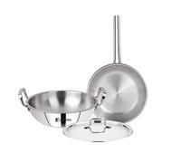 Bergner Tripro Triply 3 Pc Cookware Set 24cm/3.1L Kadai 22cm Fry Pan 1X Stainless Steel Lid Stay Cool Handles Induction & Gas Ready Laser-E