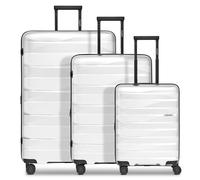 Bergpfeil Travel 4-wheel suitcase set, 3-piece, with stretch fold white