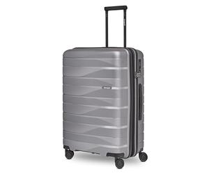 Bergpfeil Travelling product, Arctic Silver Metallic, Koffer M (66 cm) erweiterbar, Hard Shell Check-in Suitcase