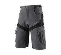 BERGRISAR Men's Cycling Shorts MTB Mountain Bike Shorts Loose Fit with 6 Pockets 1806BG Grey Size Small