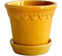 Bergs Potter - Copenhagen Pot With Saucer Yellow, Ø12 cm - Yellow