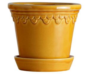 Bergs Potter - Copenhagen Pot With Saucer Yellow, Ø10 cm - Yellow