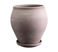Bergs Potter Delphi pot with saucer, 2 pieces Grey, Ø20 cm