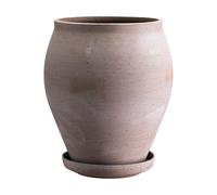 Bergs Potter Delphi pot with saucer, 2 pieces Grey, Ø22 cm, tall