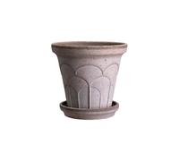 Bergs Potter Fleur pot with saucer, 2 pieces Grey, Ø12 cm