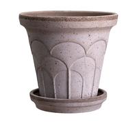 Bergs Potter Fleur pot with saucer, 2 pieces Grey, Ø12 cm