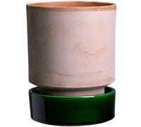 Bergs Potter - Hoff Flower Pot With Saucer Pink/Green Ø 14 cm - Grey