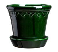 Bergs Potter Københavner flower pot glazed Ø10 cm Green