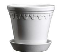 Bergs Potter Københavner flower pot glazed Ø10 cm Mineral white