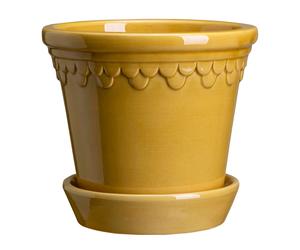 Bergs Potter Københavner flower pot glazed Ø12 cm yellow